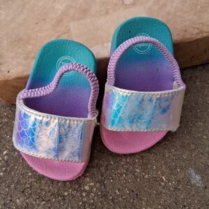 Wonder Nation Iridescent Mermaid Sandals - Pink and Blue